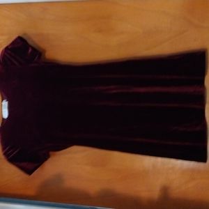 Paris Sport Club small burgundy stretch velvet tunic, mini-dress, top